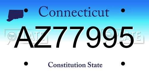 AZ77995 Connecticut License Plate
