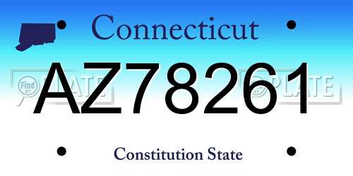 AZ78261 Connecticut License Plate