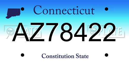 AZ78422 Connecticut License Plate