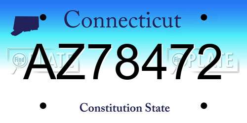 AZ78472 Connecticut License Plate