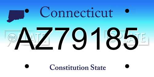 AZ79185 Connecticut License Plate