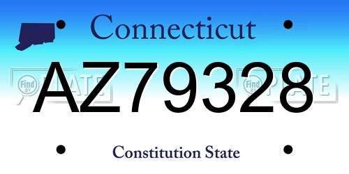 AZ79328 Connecticut License Plate