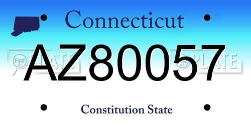 AZ80057 Connecticut License Plate