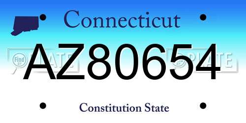 AZ80654 Connecticut License Plate