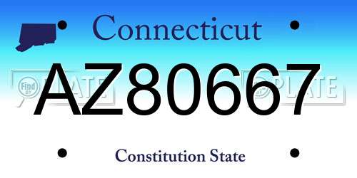 AZ80667 Connecticut License Plate