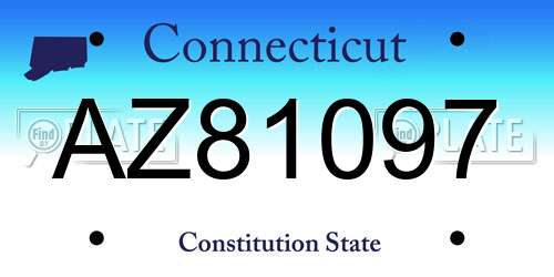 AZ81097 Connecticut License Plate