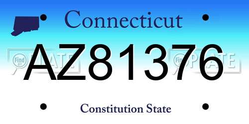 AZ81376 Connecticut License Plate