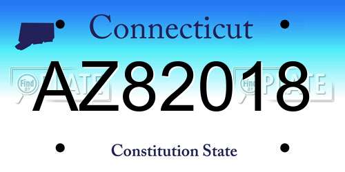 AZ82018 Connecticut License Plate
