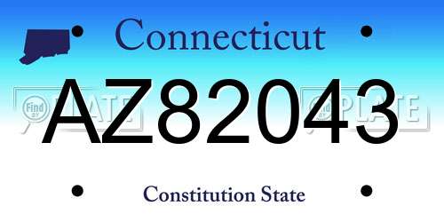 AZ82043 Connecticut License Plate