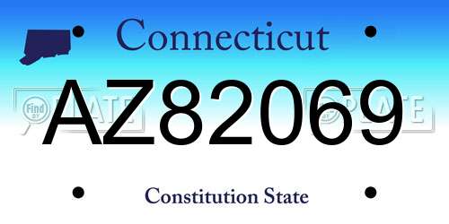 AZ82069 Connecticut License Plate