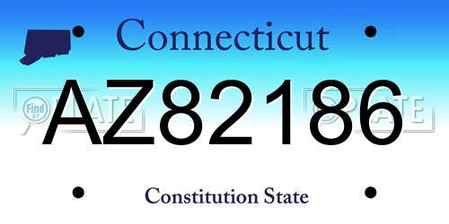 AZ82186 Connecticut License Plate