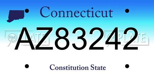 AZ83242 Connecticut License Plate