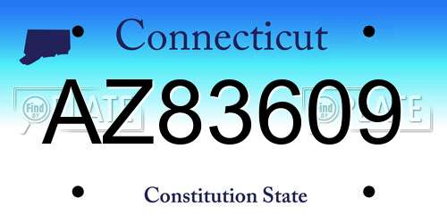 AZ83609 Connecticut License Plate