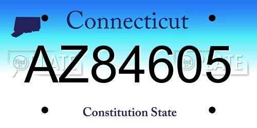 AZ84605 Connecticut License Plate