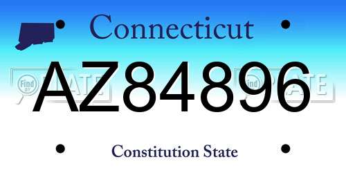 AZ84896 Connecticut License Plate