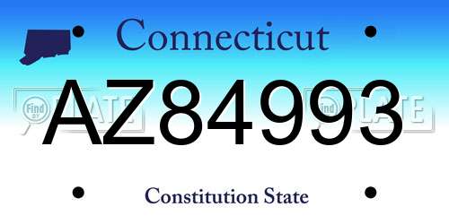 AZ84993 Connecticut License Plate