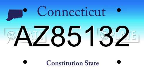 AZ85132 Connecticut License Plate