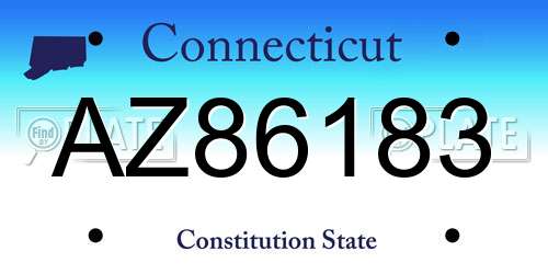 AZ86183 Connecticut License Plate
