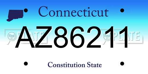 AZ86211 Connecticut License Plate