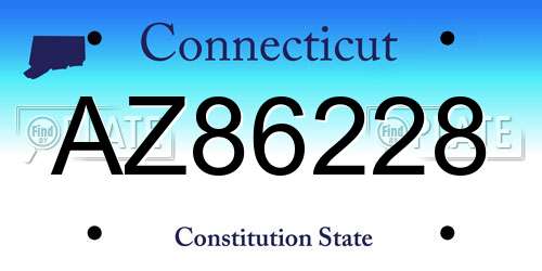 AZ86228 Connecticut License Plate