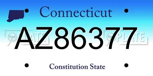 AZ86377 Connecticut License Plate