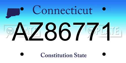 AZ86771 Connecticut License Plate