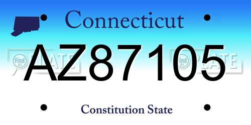 AZ87105 Connecticut License Plate