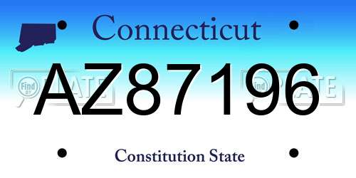 AZ87196 Connecticut License Plate