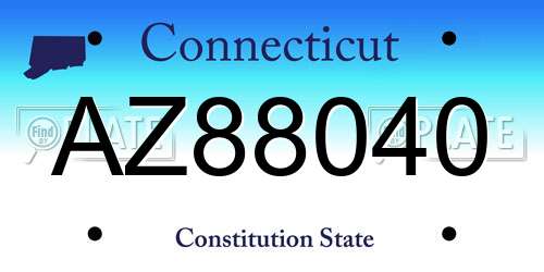 AZ88040 Connecticut License Plate