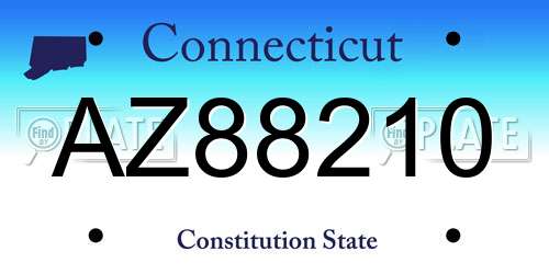 AZ88210 Connecticut License Plate