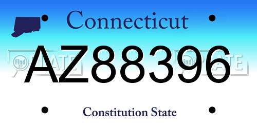 AZ88396 Connecticut License Plate