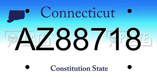 AZ88718 Connecticut License Plate
