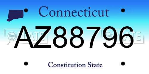 AZ88796 Connecticut License Plate