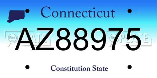 AZ88975 Connecticut License Plate