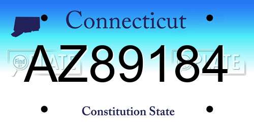 AZ89184 Connecticut License Plate