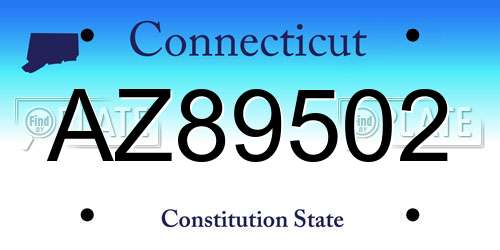 AZ89502 Connecticut License Plate
