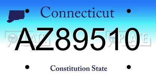 AZ89510 Connecticut License Plate
