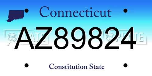 AZ89824 Connecticut License Plate