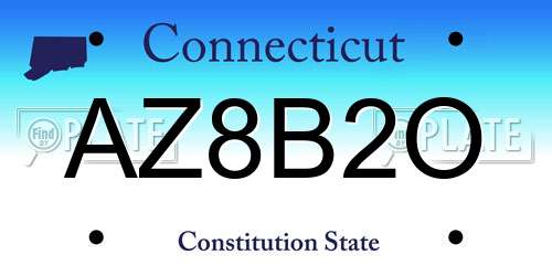 AZ8B2O Connecticut License Plate