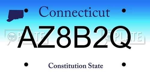AZ8B2Q Connecticut License Plate
