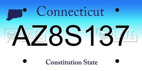 AZ8S137 Connecticut License Plate