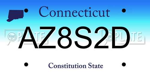 AZ8S2D Connecticut License Plate