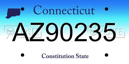 AZ90235 Connecticut License Plate