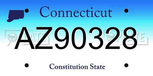 AZ90328 Connecticut License Plate