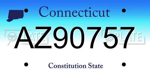 AZ90757 Connecticut License Plate