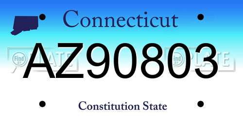 AZ90803 Connecticut License Plate