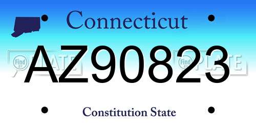AZ90823 Connecticut License Plate