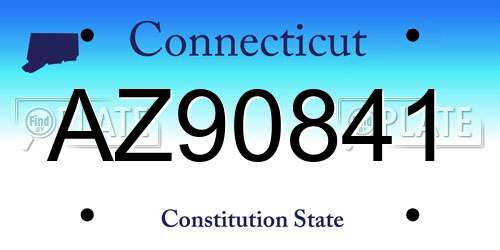 AZ90841 Connecticut License Plate