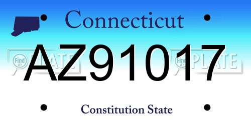 AZ91017 Connecticut License Plate