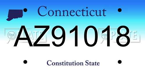 AZ91018 Connecticut License Plate